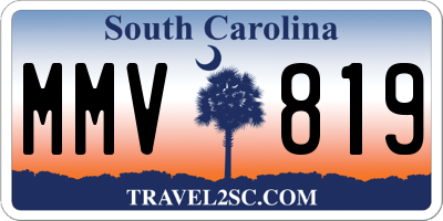 SC license plate MMV819