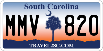 SC license plate MMV820