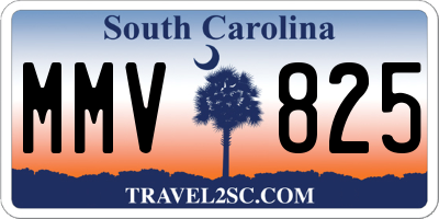 SC license plate MMV825