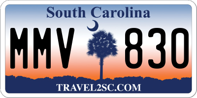 SC license plate MMV830