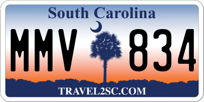 SC license plate MMV834
