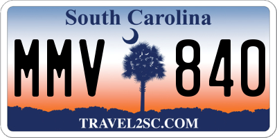 SC license plate MMV840