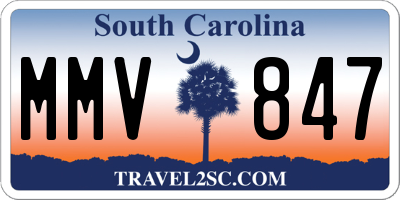 SC license plate MMV847