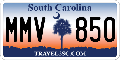 SC license plate MMV850
