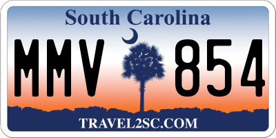 SC license plate MMV854