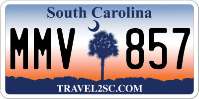 SC license plate MMV857