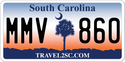 SC license plate MMV860