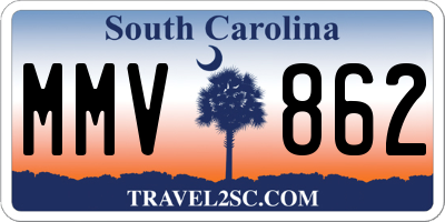 SC license plate MMV862