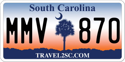 SC license plate MMV870