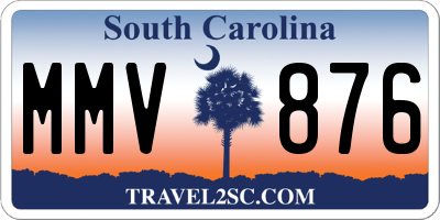 SC license plate MMV876
