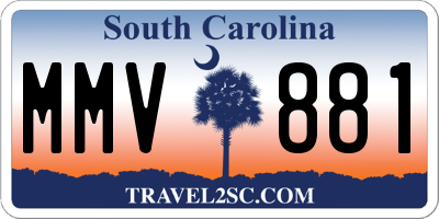 SC license plate MMV881
