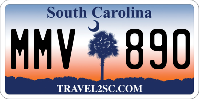 SC license plate MMV890