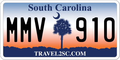 SC license plate MMV910
