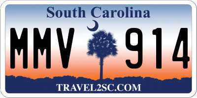 SC license plate MMV914