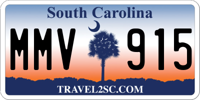 SC license plate MMV915