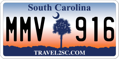SC license plate MMV916