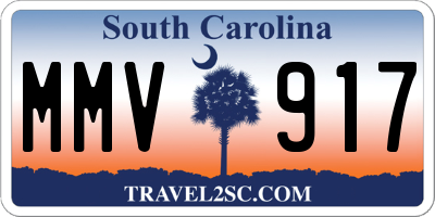 SC license plate MMV917