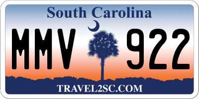 SC license plate MMV922