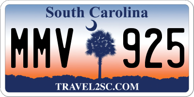 SC license plate MMV925