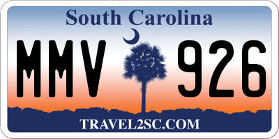 SC license plate MMV926