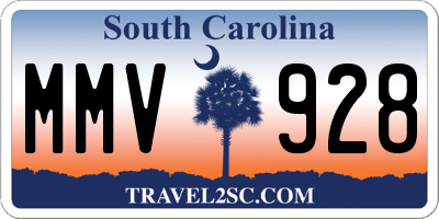 SC license plate MMV928
