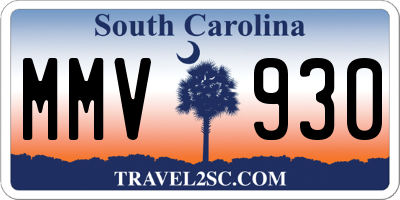 SC license plate MMV930