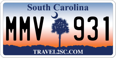 SC license plate MMV931