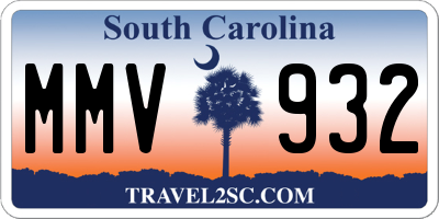SC license plate MMV932