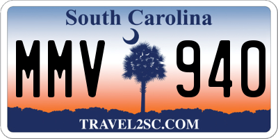 SC license plate MMV940