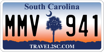 SC license plate MMV941