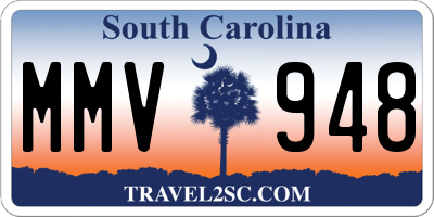 SC license plate MMV948