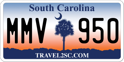 SC license plate MMV950