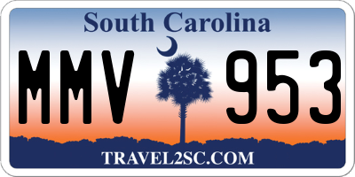 SC license plate MMV953