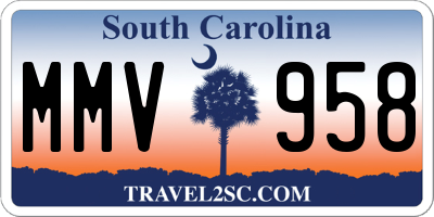 SC license plate MMV958