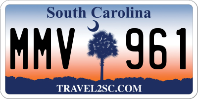 SC license plate MMV961