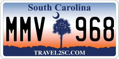 SC license plate MMV968
