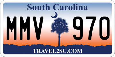 SC license plate MMV970