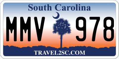 SC license plate MMV978