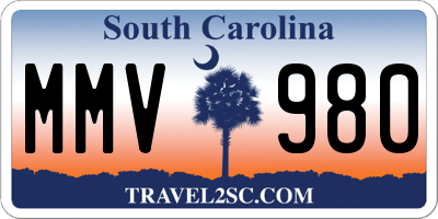 SC license plate MMV980