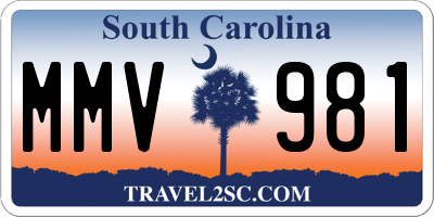 SC license plate MMV981