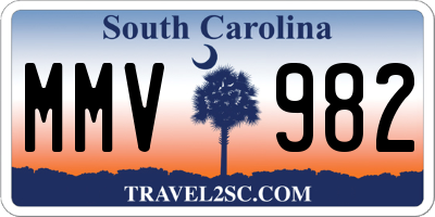 SC license plate MMV982