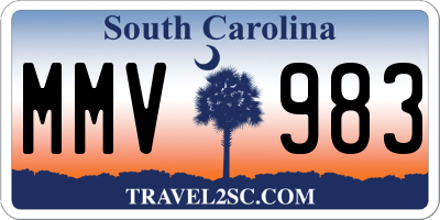 SC license plate MMV983