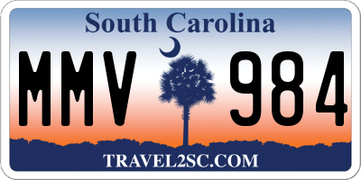 SC license plate MMV984
