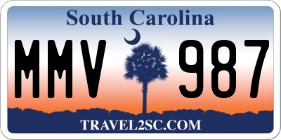 SC license plate MMV987