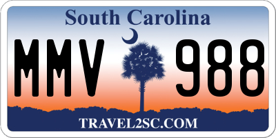 SC license plate MMV988