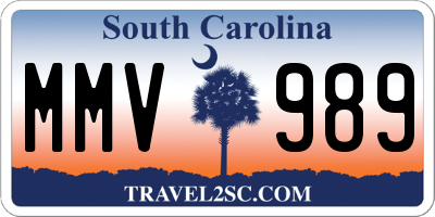SC license plate MMV989
