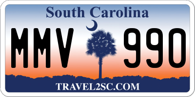 SC license plate MMV990