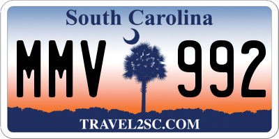 SC license plate MMV992