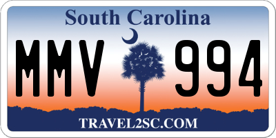 SC license plate MMV994
