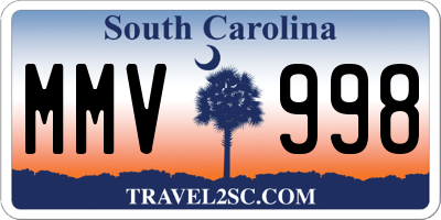SC license plate MMV998